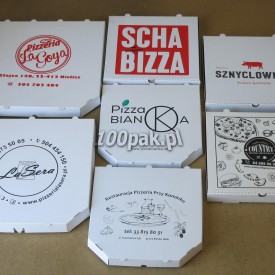 Kartony boxy pudełka na pizzę 60x60 z nadrukiem 100 szt. 