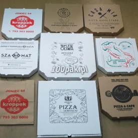 Kartony boxy pudełka na pizzę 60x60 z nadrukiem 100 szt. 