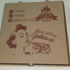Kartony pudełka NADRUK 2x kolor na pizzę 34x34 cm /4,0 EBK (100)