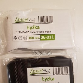 Łyżka Smart Pack czarna sztaplowana 100 sztuk sztućce jednorazowe