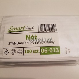 Nóż Smart Pack biały sztaplowany 100 sztuk sztućce jednorazowe