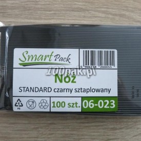 Nóż Smart Pack czarny sztaplowany 100 sztuk sztućce jednorazowe