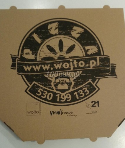 Karton na pizzę z nadrukiem 32x32 szaro-szary EKO