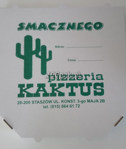 Kartony pudełka na dużą pizzę z nadrukiem
