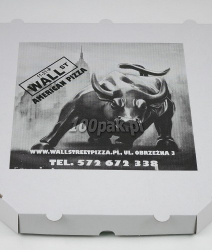 Kartony pudełka na pizzę z nadrukiem zdjęcia foto 
