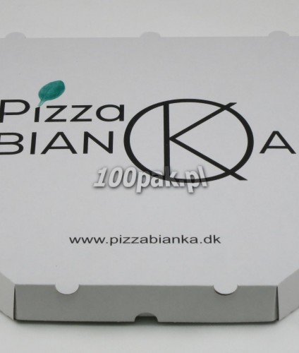 Pudełka kartony na pizzę z logiem dwa kolory 