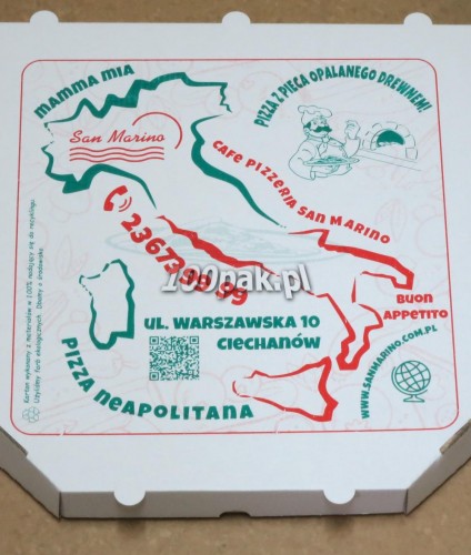 Kartony z nadrukiem pudełka na pizzę kolorowe full