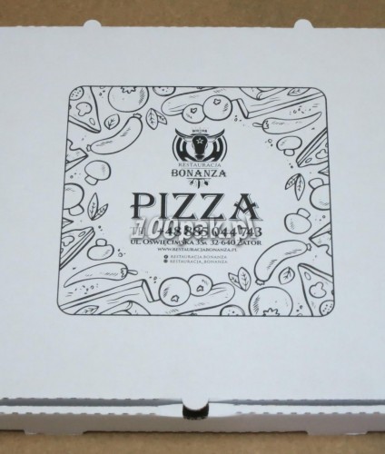 Pudełka kartony na pizzę proste z nadrukiem