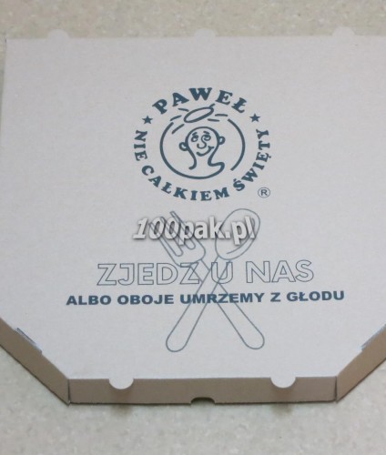 Kartony pudełka na pizzę z nadrukiem szare EKO 