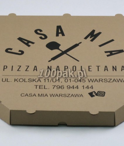 Kartony pudełka na pizzę z nadrukiem szare eko