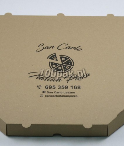 Kartony pudełka na pizzę EKO z nadrukiem jednokolorowym