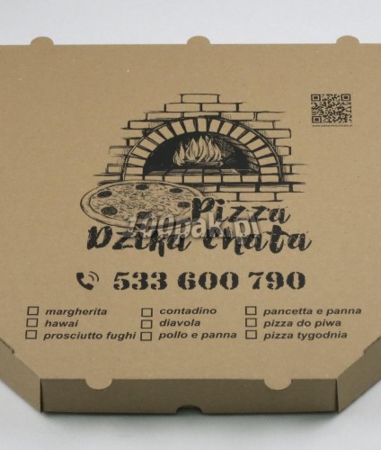 Kartony pudełka na pizzę z nadrukiem szare