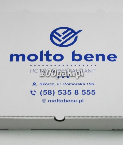 Pudełka kaertony na pizzę kwadratowe z logo 