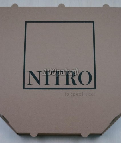 Kartony pudełka na pizzę EKO z nadrukiem czarnym z logo