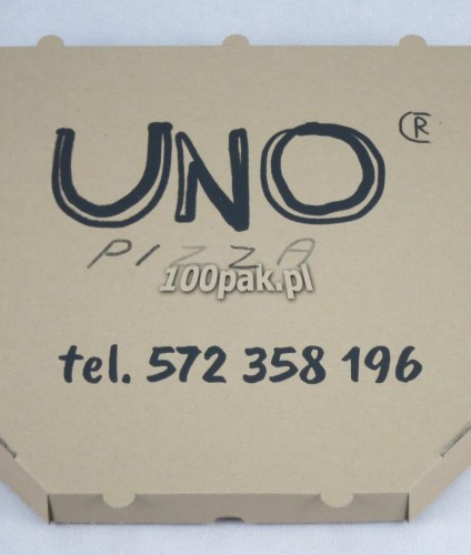 Kartony boxy pudełka na pizzę szare z logo