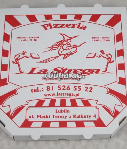 Kartony pudełka na pizzę z nadrukiem czarwonym