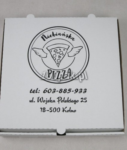Kartony boxy na pizzę 26 cm proste z nadrukiem