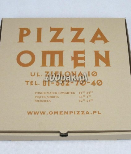 Kartony boxy na pizzę szare proste z logo