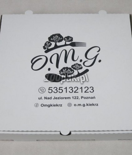 Kartony na pizzę kwadratowe z nadrukiem z logo