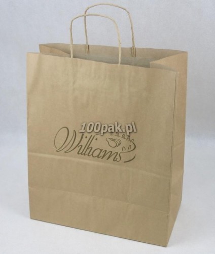 Szare torby papierowe z nadrukiem z logo 