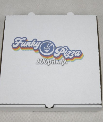 Pudełka kartony na pizzę proste z logo full kolor