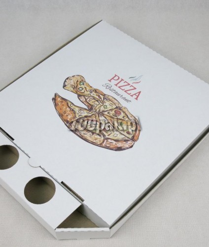 Kartony pudełka na pizzę z miejscem na sos