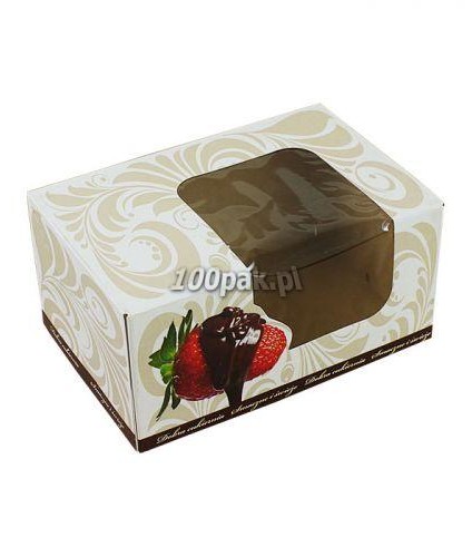 Truskawka w czekoladzie kartonowe pudełko do tortu 16,5x11