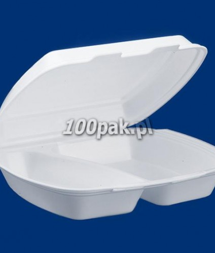 Menu box obiadowy styropianowy  II dzielony biały MB2 EPS 125 szt.